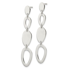 Sterling Silver Oval Dangles Post Earrings