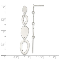 Sterling Silver Oval Dangles Post Earrings