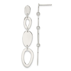 Sterling Silver Oval Dangles Post Earrings
