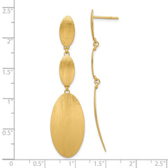 Sterling Silver Gold-plated Brushed Post Dangle Earrings