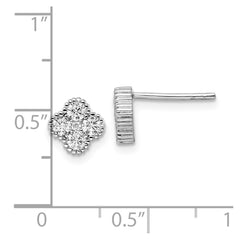Rhodium-plated Sterling Silver CZ Post Earrings