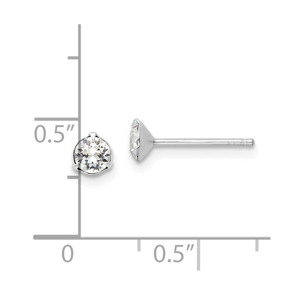 Rhodium-plated Silver Crystal Post Earrings