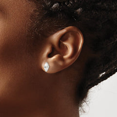 Sterling Silver Polished CZ Post Earrings