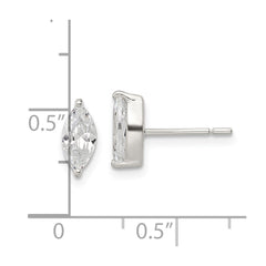 Sterling Silver Polished CZ Post Earrings