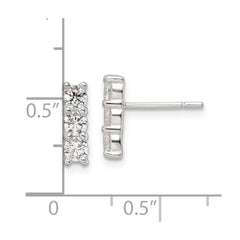 Sterling Silver Polished CZ Post Earrings