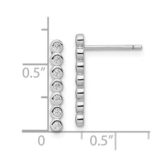 Rhodium-plated Sterling Silver CZ Post Earrings