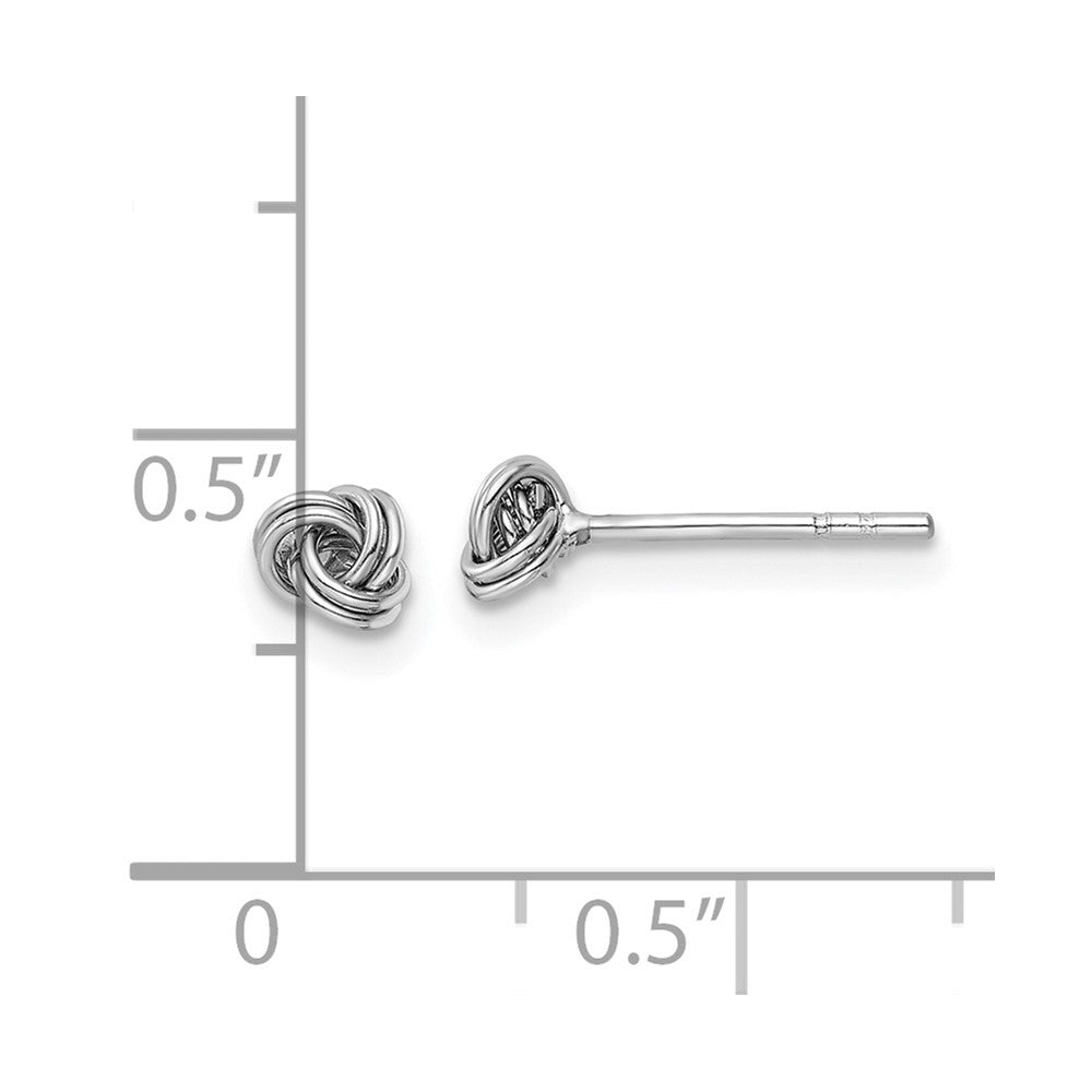 Rhodium-plated Sterling Silver Post Love Knot Earrings