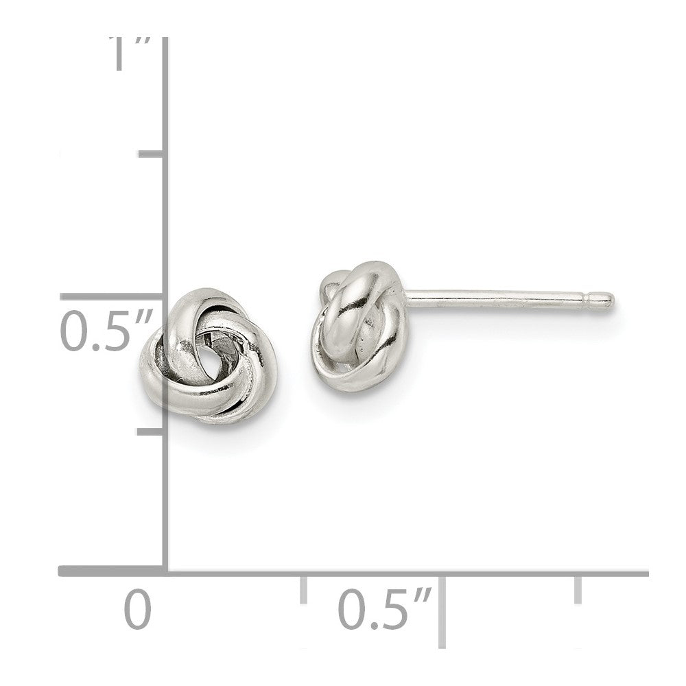 Sterling Silver Polished Love Knot Post Earrings