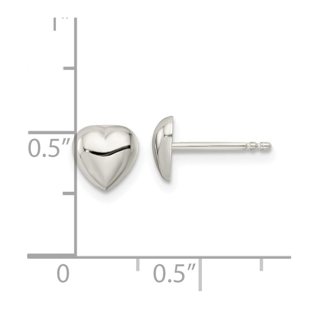 Sterling Silver Polished Heart Post Earrings