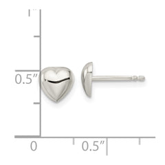 Sterling Silver Polished Heart Post Earrings