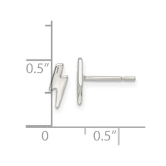 Sterling Silver Polished Tiny Lightning Post Earrings
