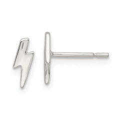 Sterling Silver Polished Tiny Lightning Post Earrings