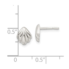 Sterling Silver Polished Shell Post Earrings