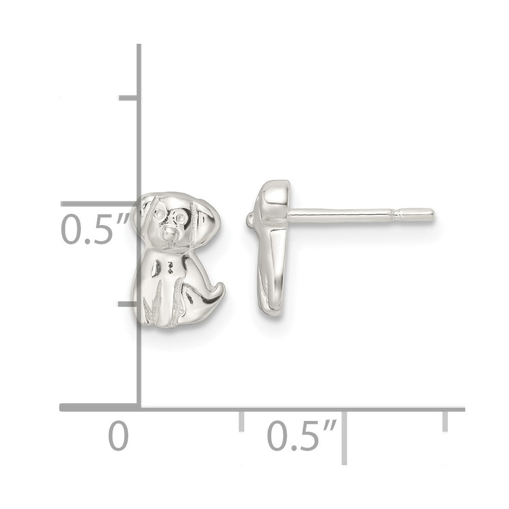 Sterling Silver Polished Puppy Post Earrings