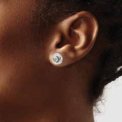 Sterling Silver Polished Rose Post Earrings