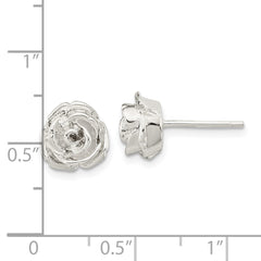 Sterling Silver Polished Rose Post Earrings