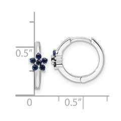 Rhodium-plated Sterling Silver Polished Blue CZ Earrings