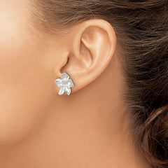 Sterling Silver Polished Flower Post Earrings