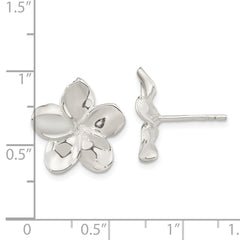 Sterling Silver Polished Flower Post Earrings