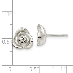 Sterling Silver Polished Rose Post Earrings