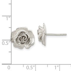 Sterling Silver Rose Post Earrings