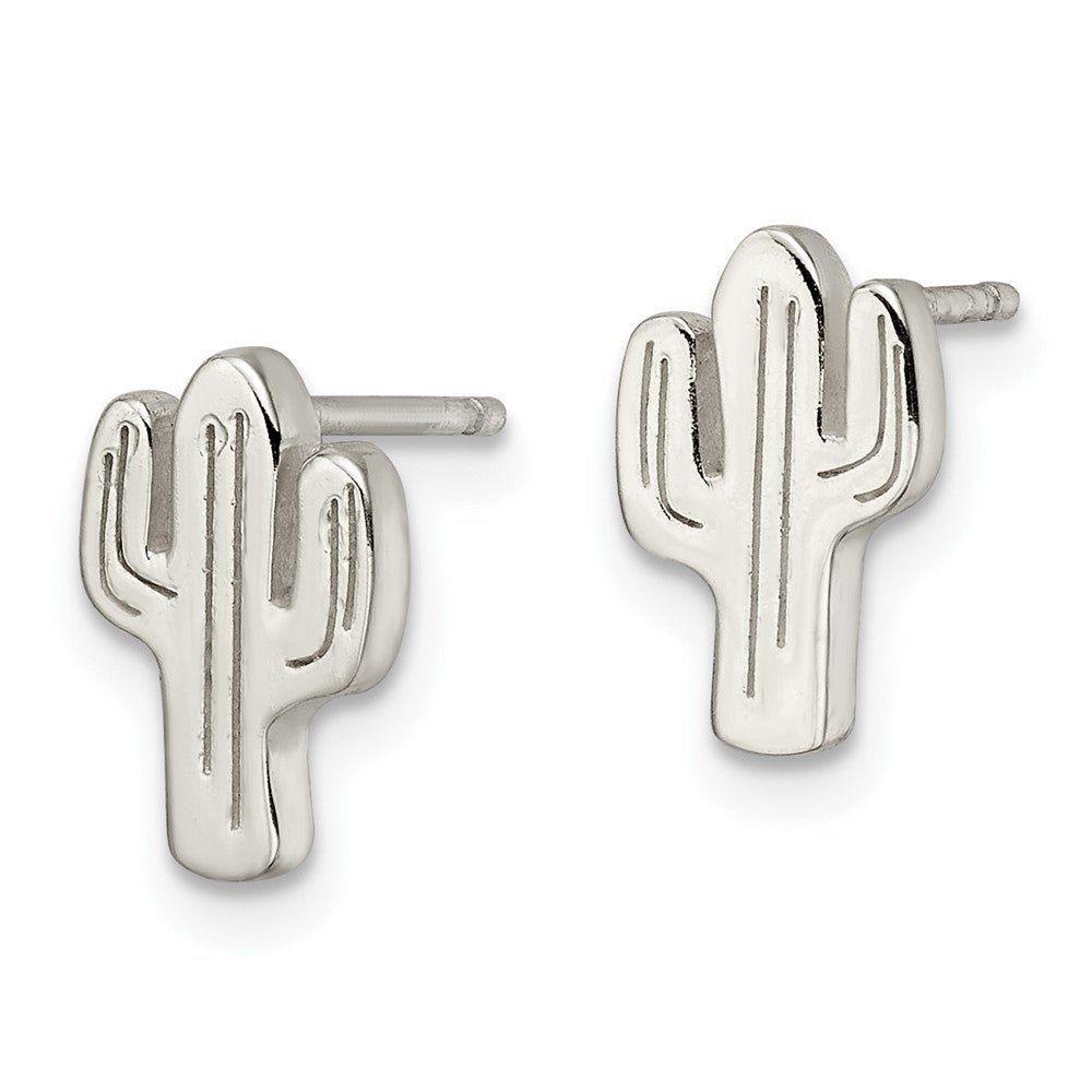 Sterling Silver Polished Cactus Post Earrings
