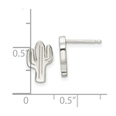 Sterling Silver Polished Cactus Post Earrings