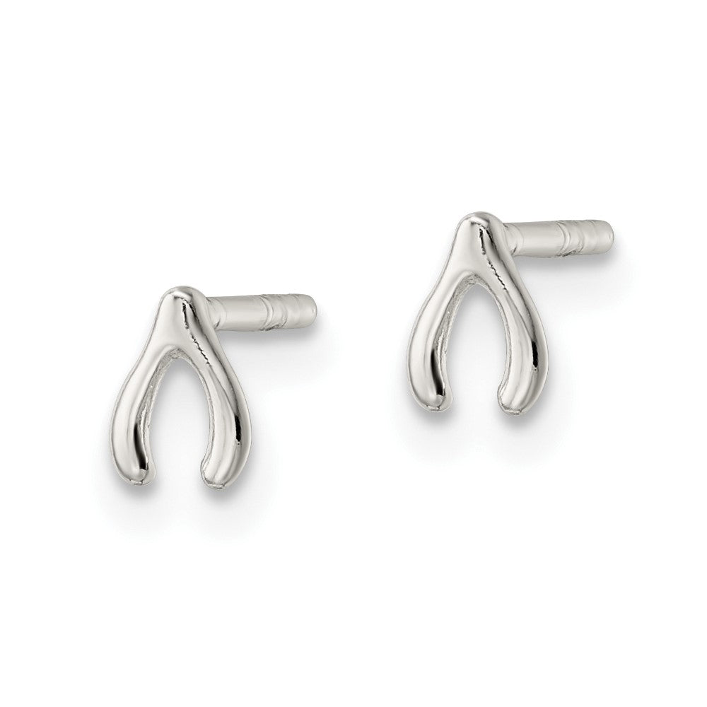 Sterling Silver Polished Wish Bone Post Earrings