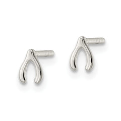 Sterling Silver Polished Wish Bone Post Earrings