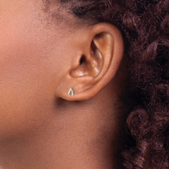 Sterling Silver Polished Wish Bone Post Earrings