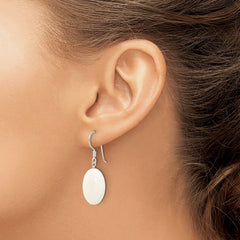 Sterling Silver White Jade Dangle Shepherd Hook Earrings