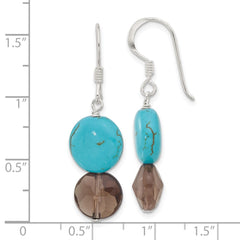 Sterling Silver Quarts and Reconstructed Magnesite Shepherd Hook Earrings