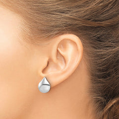Rhodium-plated Sterling Silver Polished Teardrop Post Earrings