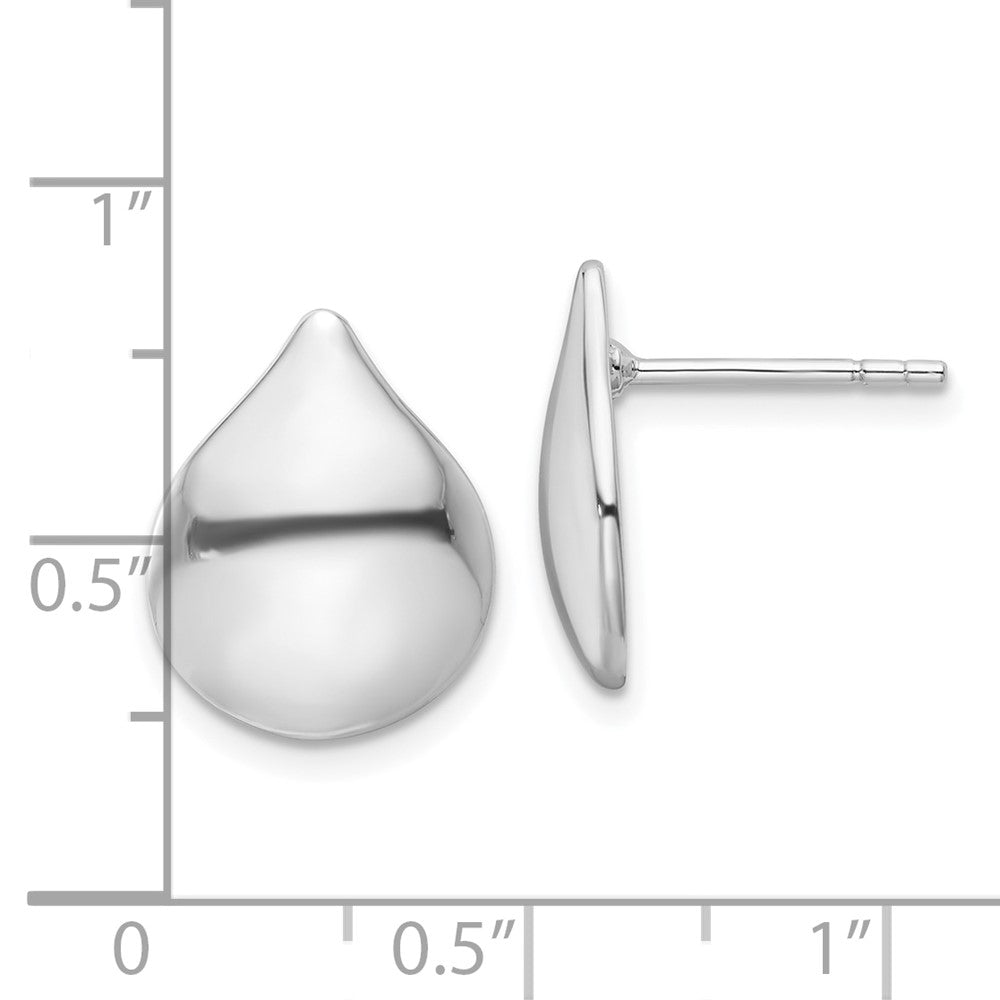 Rhodium-plated Sterling Silver Polished Teardrop Post Earrings