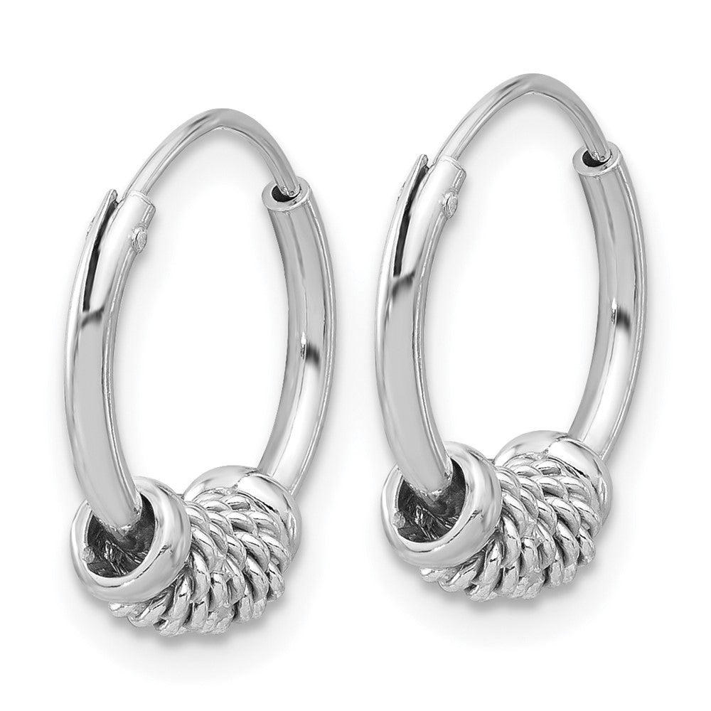 Sterling Silver Polished and Textured Endless Hoop Earrings