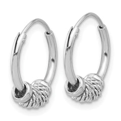 Sterling Silver Polished and Textured Endless Hoop Earrings
