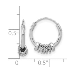 Sterling Silver Polished and Textured Endless Hoop Earrings