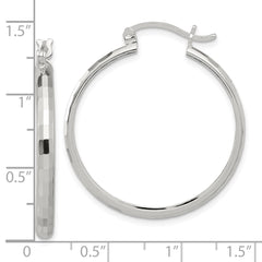 Sterling Silver Polished Textured Hoop Earrings