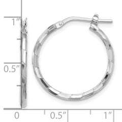 Rhodium-plated Sterling Silver Polished 1.60mm Hoop Earrings