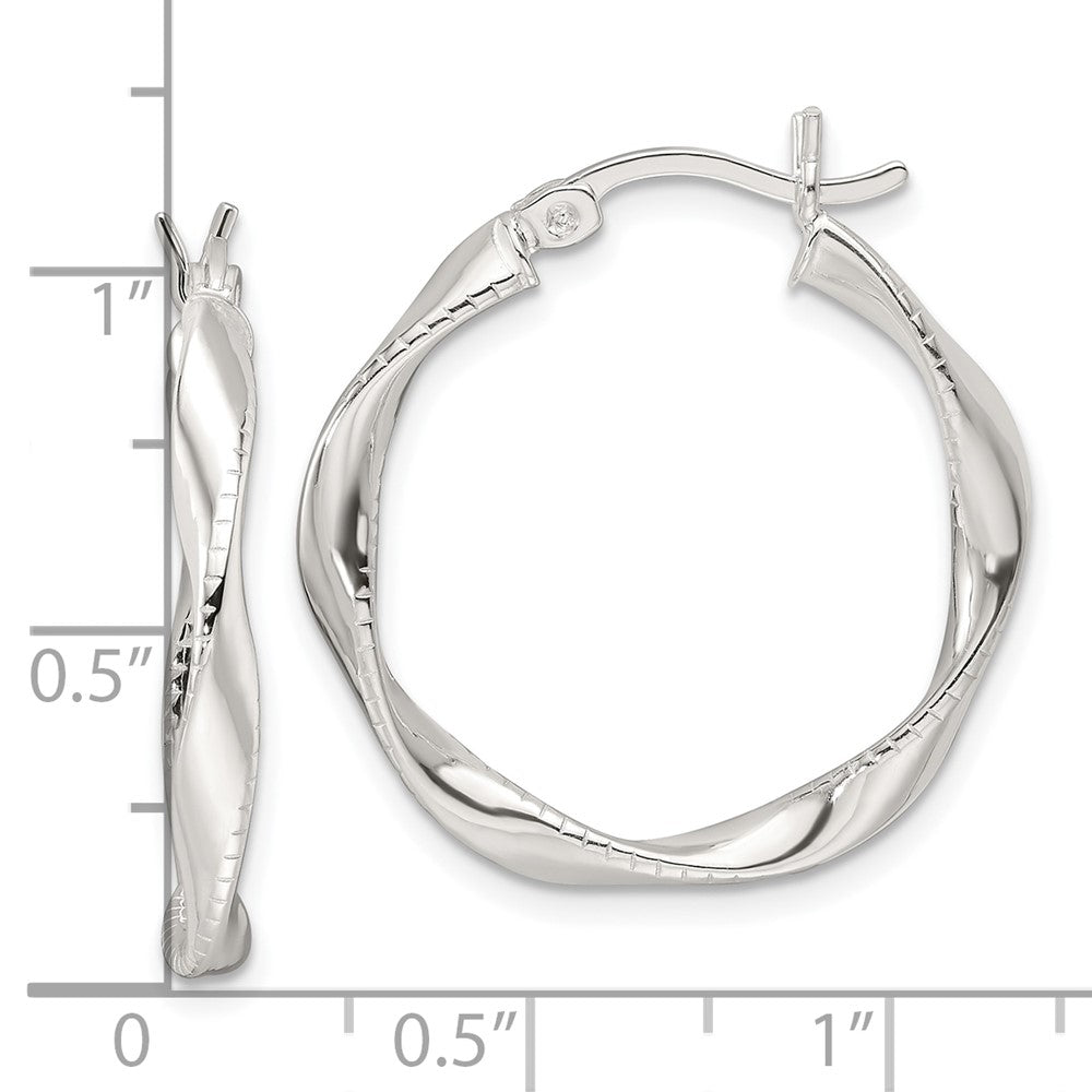 Sterling Silver Polished Twisted Hoop Earrings