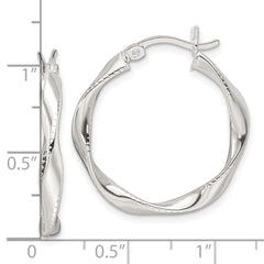 Sterling Silver Polished Twisted Hoop Earrings