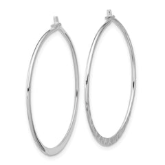 Sterling Silver Polished and Hammered Hoop Earrings