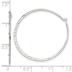 Sterling Silver Polished and Hammered Hoop Earrings