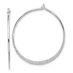 Sterling Silver Polished and Hammered Hoop Earrings