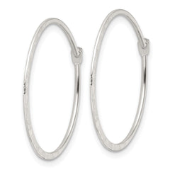 Sterling Silver Polished and Hammered Hoop Earrings