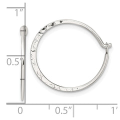Sterling Silver Polished and Hammered Hoop Earrings