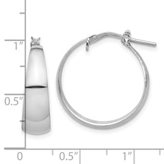 Rhodium-plated Sterling Silver Polished Graduated Hoop Earrings