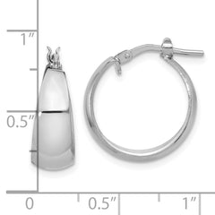 Rhodium-plated Sterling Silver Polished Graduated Hoop Earrings