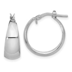 Rhodium-plated Sterling Silver Polished Graduated Hoop Earrings