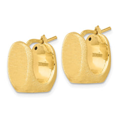 Sterling Silver Gold-Plated Brushed and Hollow Hoop Earrings